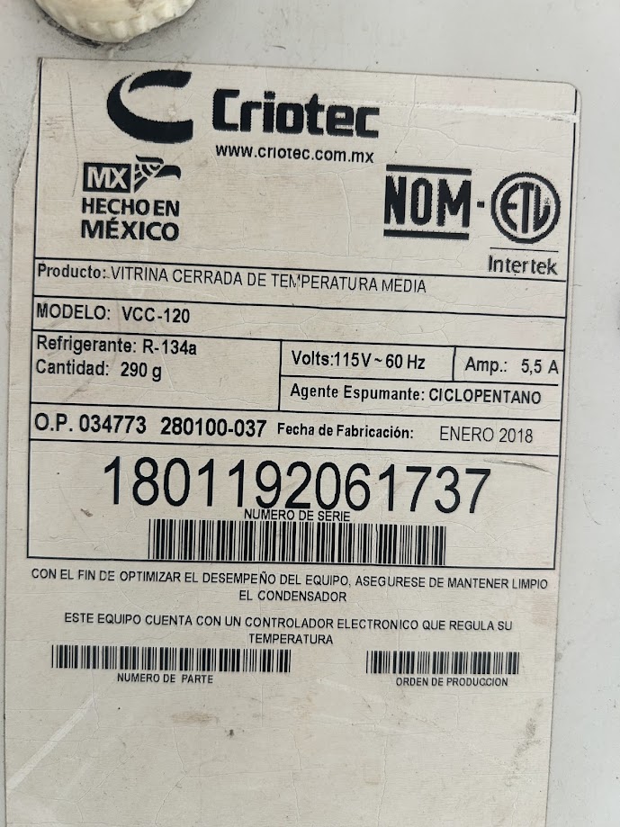 VITRINA DE 1.20
